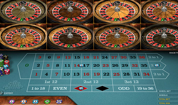 Microgaming Multi-Wheel roulette mat.