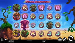 Afbeelding met het spel scherm van de roze olifanten slot door Thunderkick.