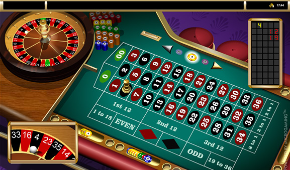 Amerikaanse roulette tafel van Microgaming.