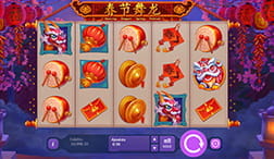 Game naar de slot Dancing Dragon Spring Festival van Playson waar enkele van de belangrijkste symbolen verschijnen.