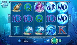 Game to the God Of Wild Sea slot van Playson waar een winnende combinatie en verschillende wild symbolen verschijnen.