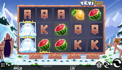 Afbeelding met het spelscherm van de Yeti: Battle of Greenhat Peak slot van Thunderkick.
