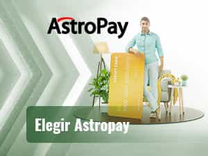 Persoon klaar om te spelen in casino ' s met AstroPay stelt naast een grote bankkaart