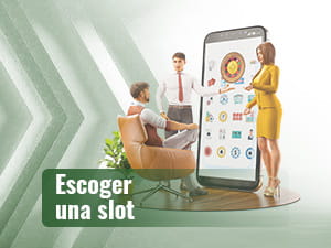 Speler zit voor een enorme mobiel en twee presentatoren tonen hem verschillende roulette opties