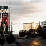 Straat in Las Vegas, Nevada, met het MGM casino.